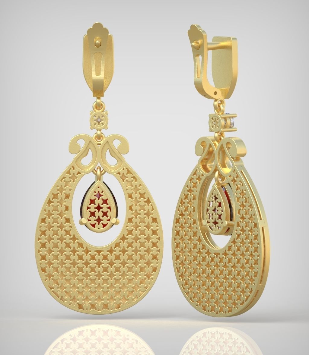 Earring model 0268 3D printable model12 3D print model_10