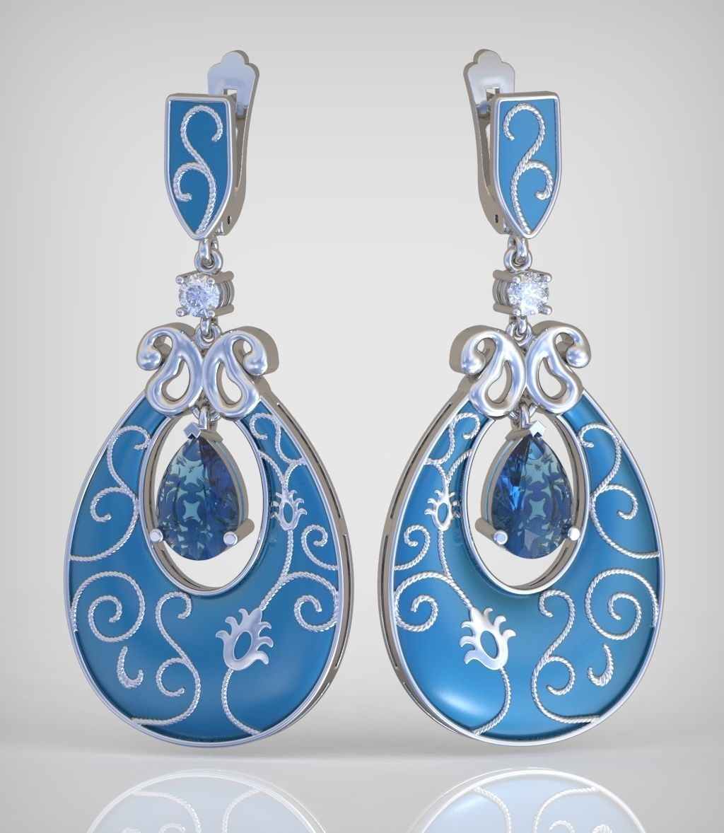 Earring model 0268 3D printable model12 3D print model_3