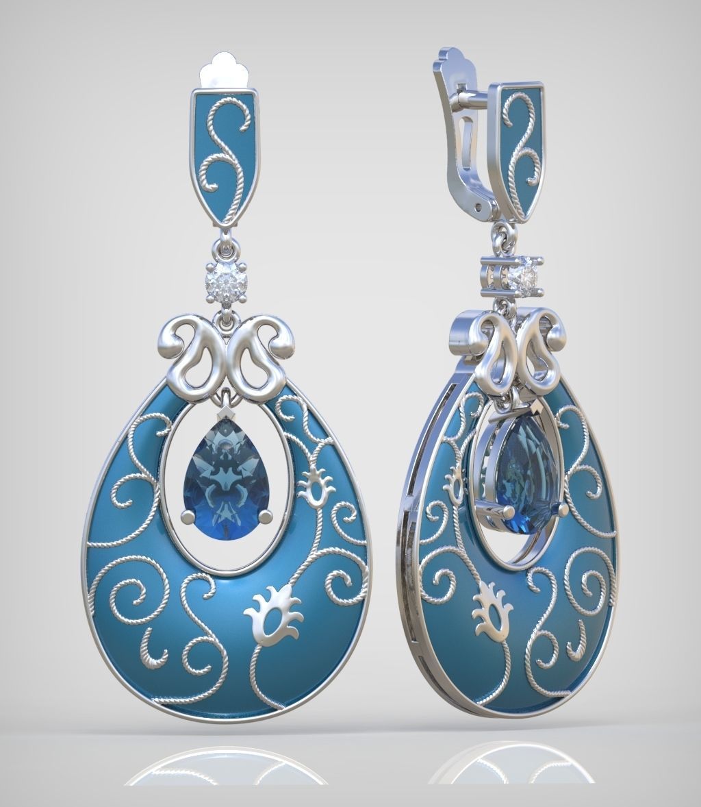 Earring model 0268 3D printable model12 3D print model_4