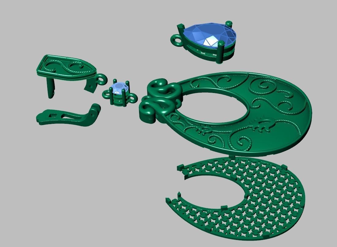 Earring model 0268 3D printable model12 3D print model_19