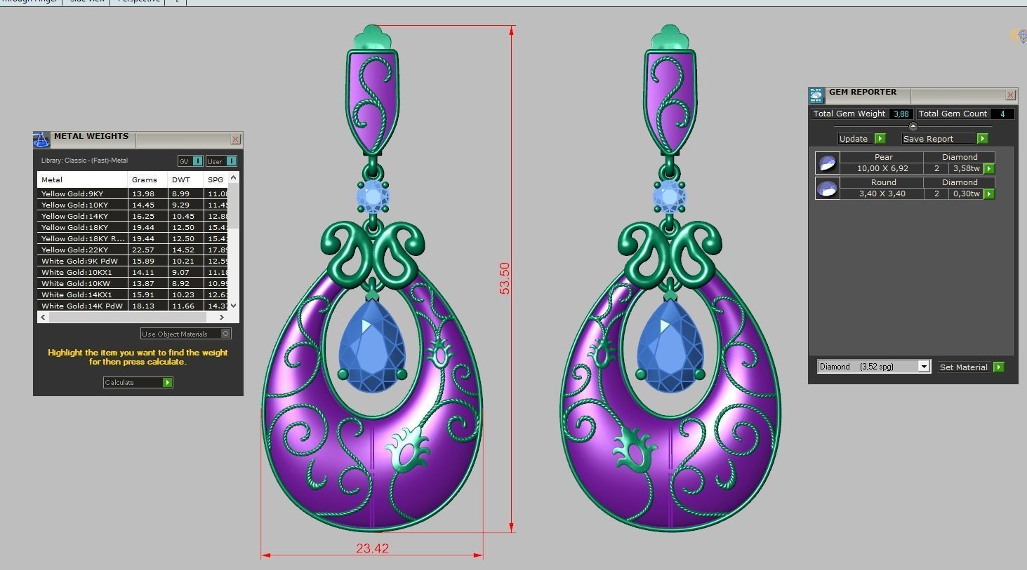 Earring model 0268 3D printable model12 3D print model_13