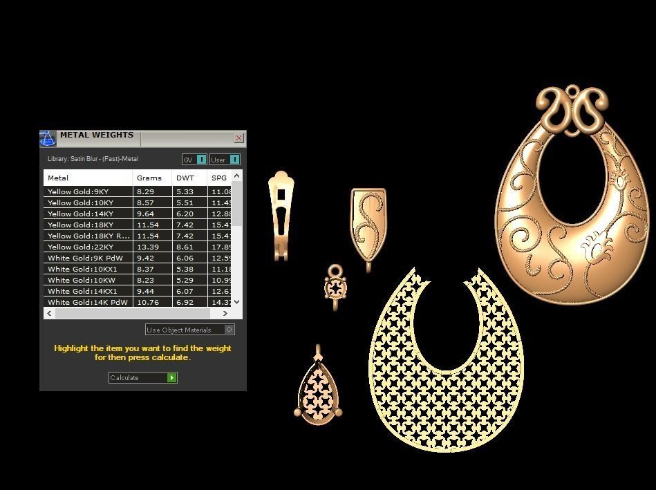 Earring model 0268 3D printable model12 3D print model_14