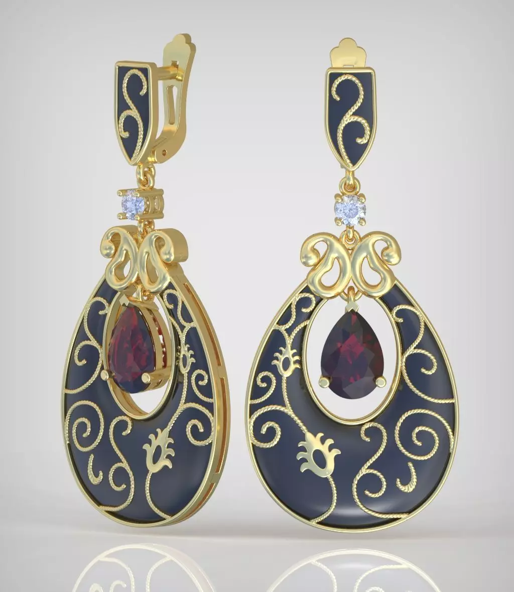 Earring model 0268 3D printable model12 3D print model_0