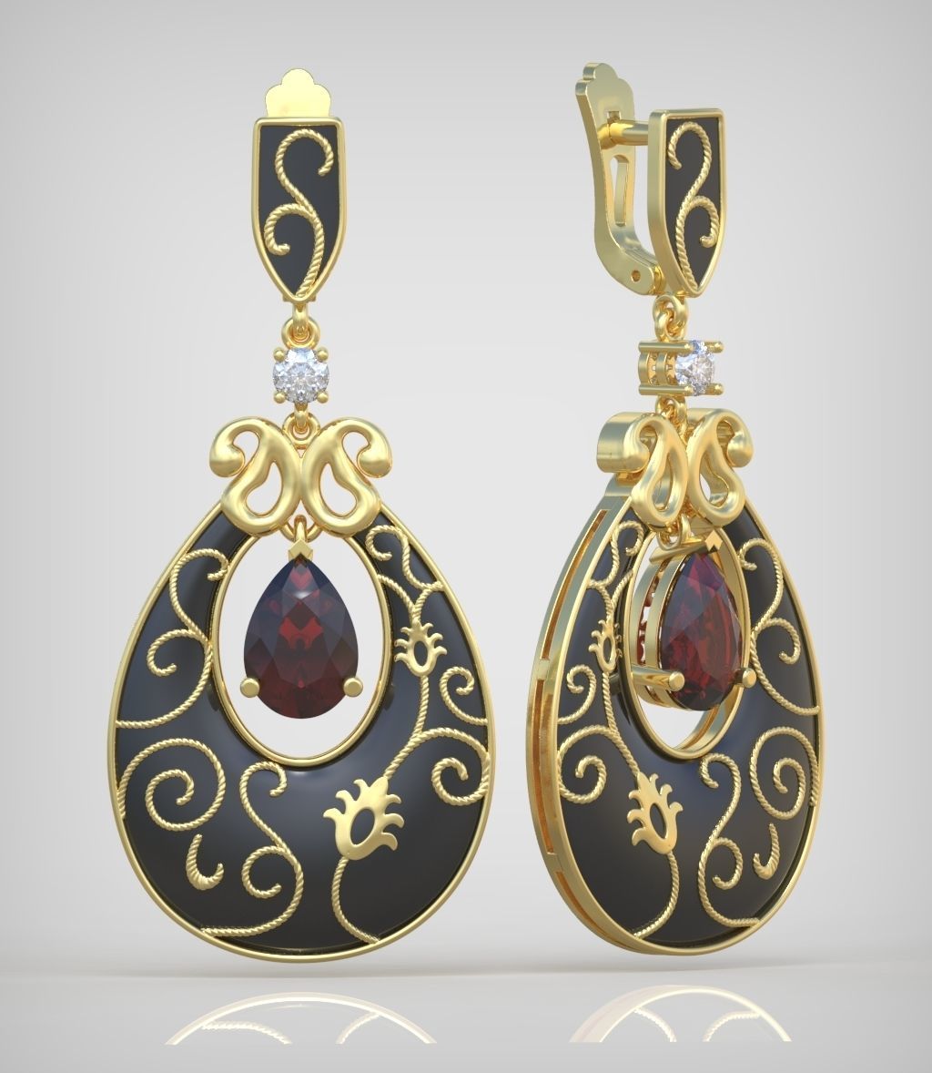 Earring model 0268 3D printable model12 3D print model_5