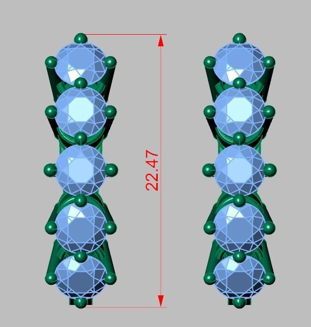 Earring model 0269 3D printable model10 3D print model_10