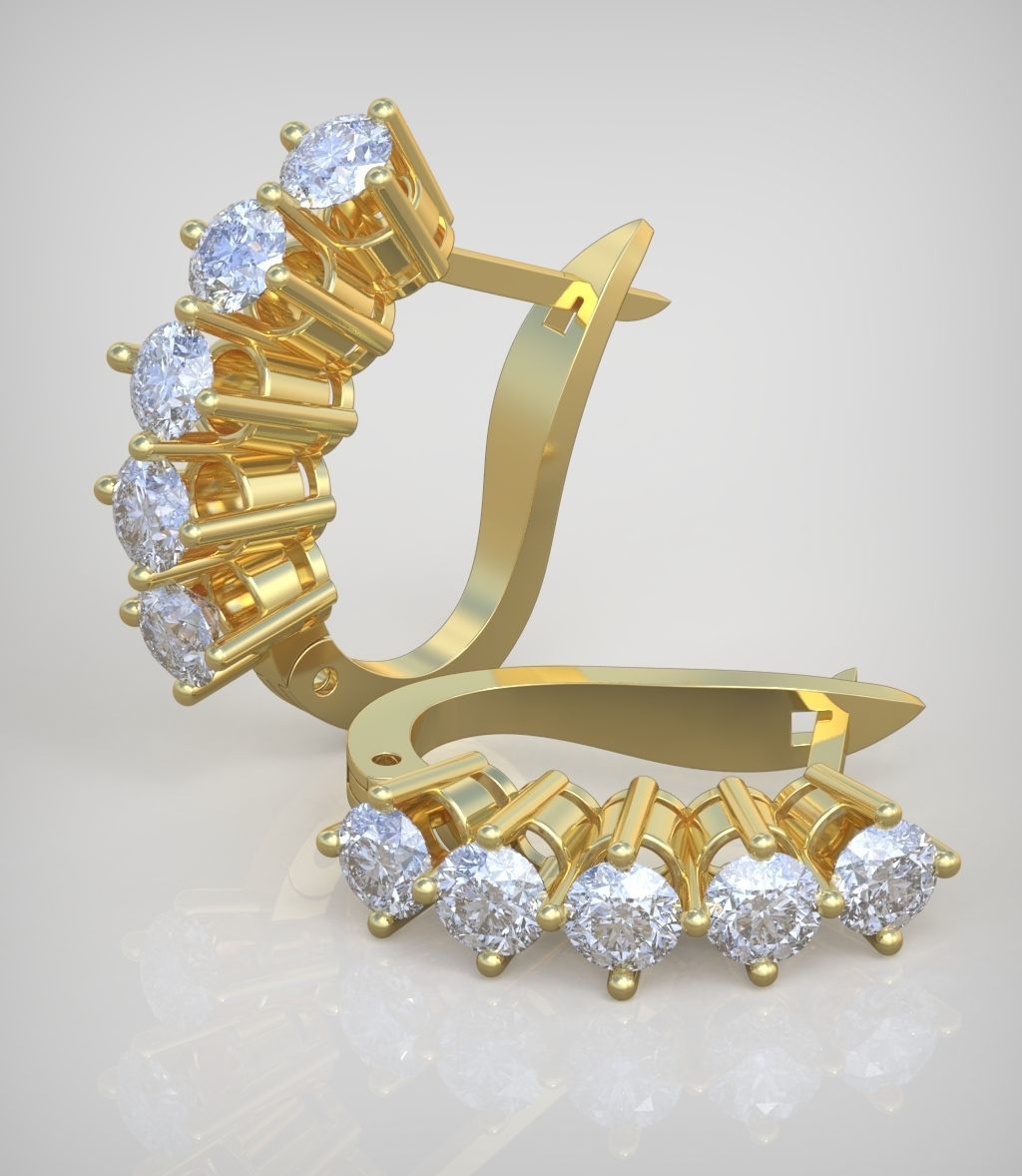 Earring model 0269 3D printable model10 3D print model_3