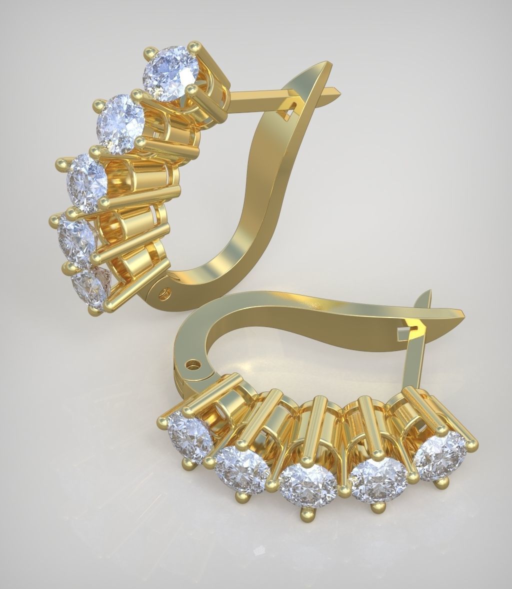 Earring model 0269 3D printable model10 3D print model_4