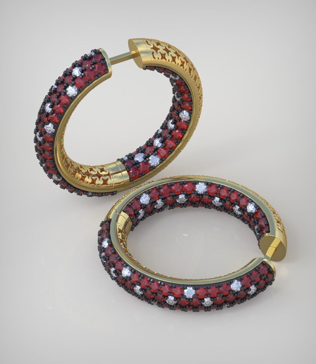 Earring model 0270 3D printable model15 3D print model_4