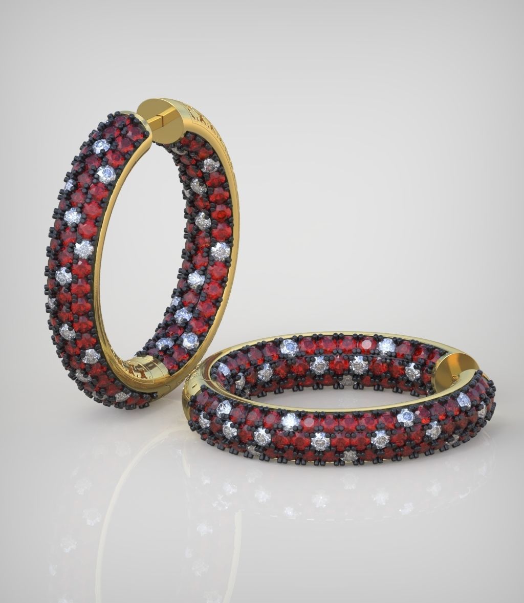 Earring model 0270 3D printable model15 3D print model_3