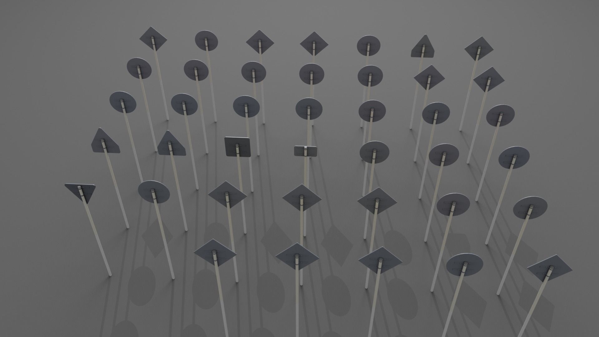 japanese road signs Pack Low-poly 3D model_5