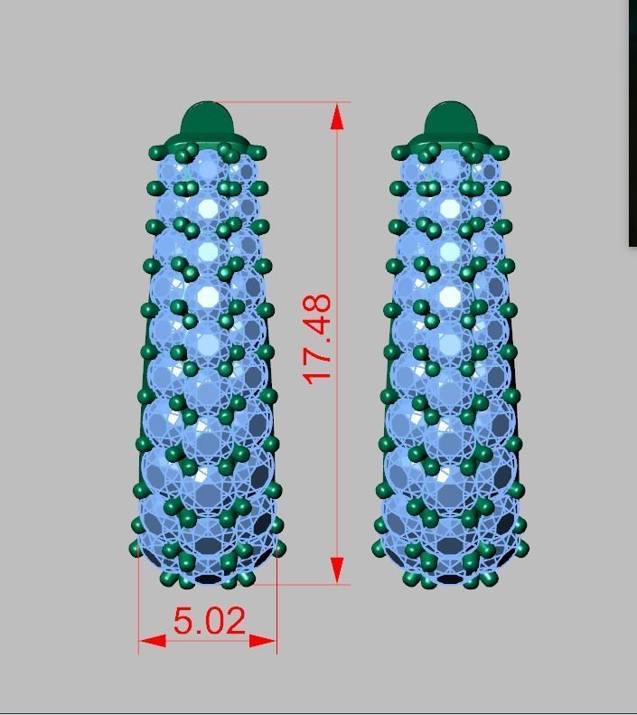 Earring model 0271 3D printable model 3D print model_17
