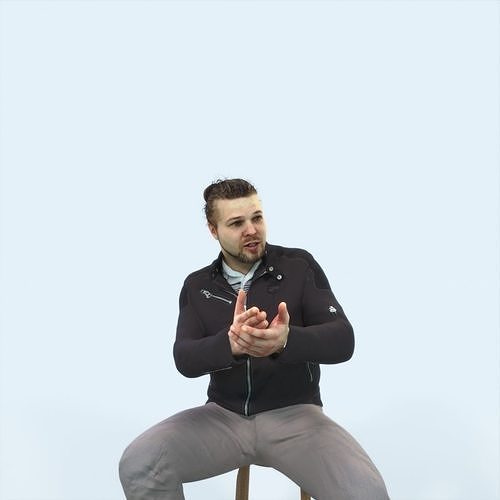 Keen 09G Explaining Casual Sitting Man Low-poly 3D model