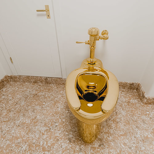 Solomon R Guggenheim Museum Golden Toilet Low-poly 3D model