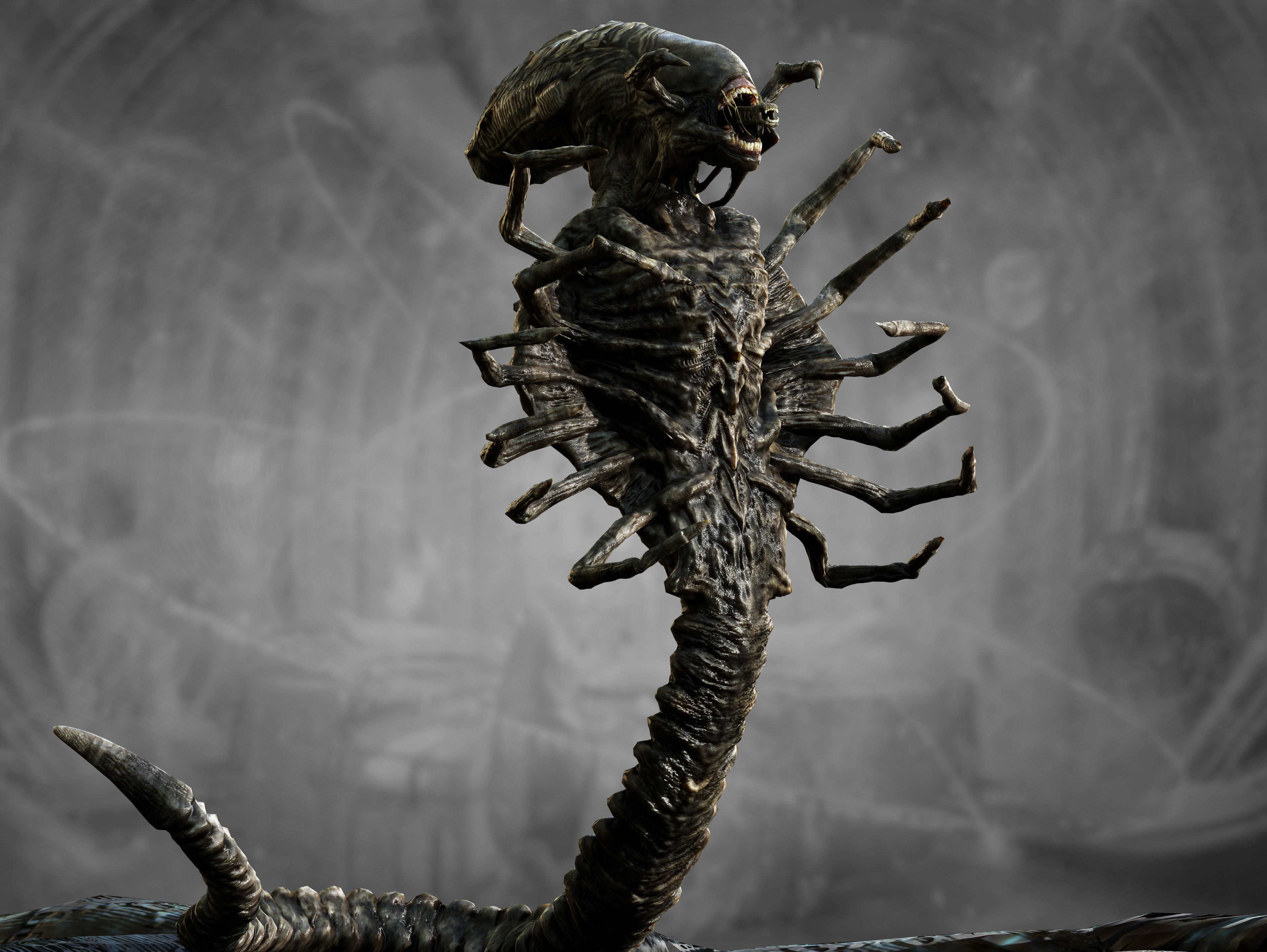 Xenomorph Snake Low-poly 3D model_8