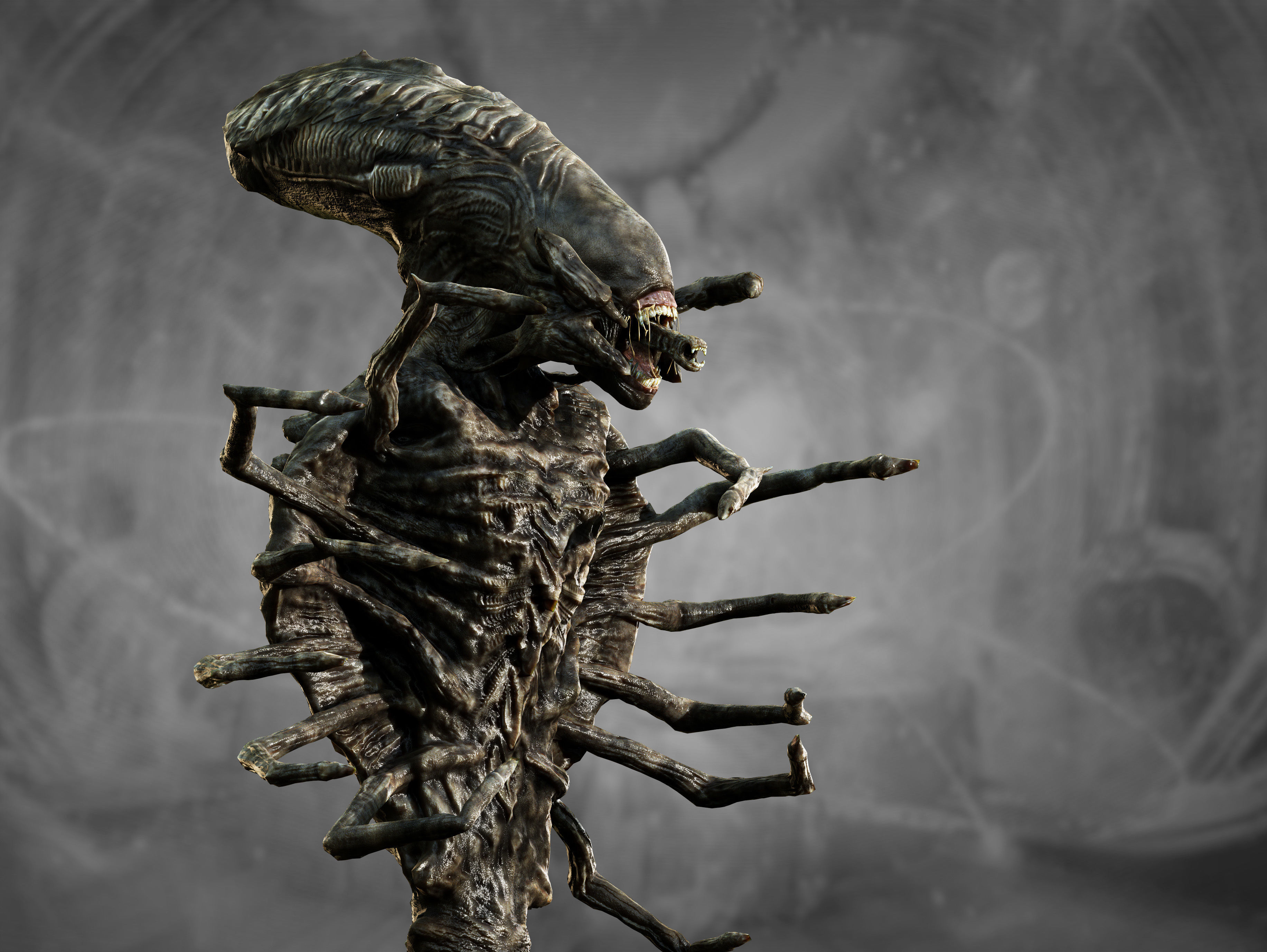 Xenomorph Snake Low-poly 3D model_4