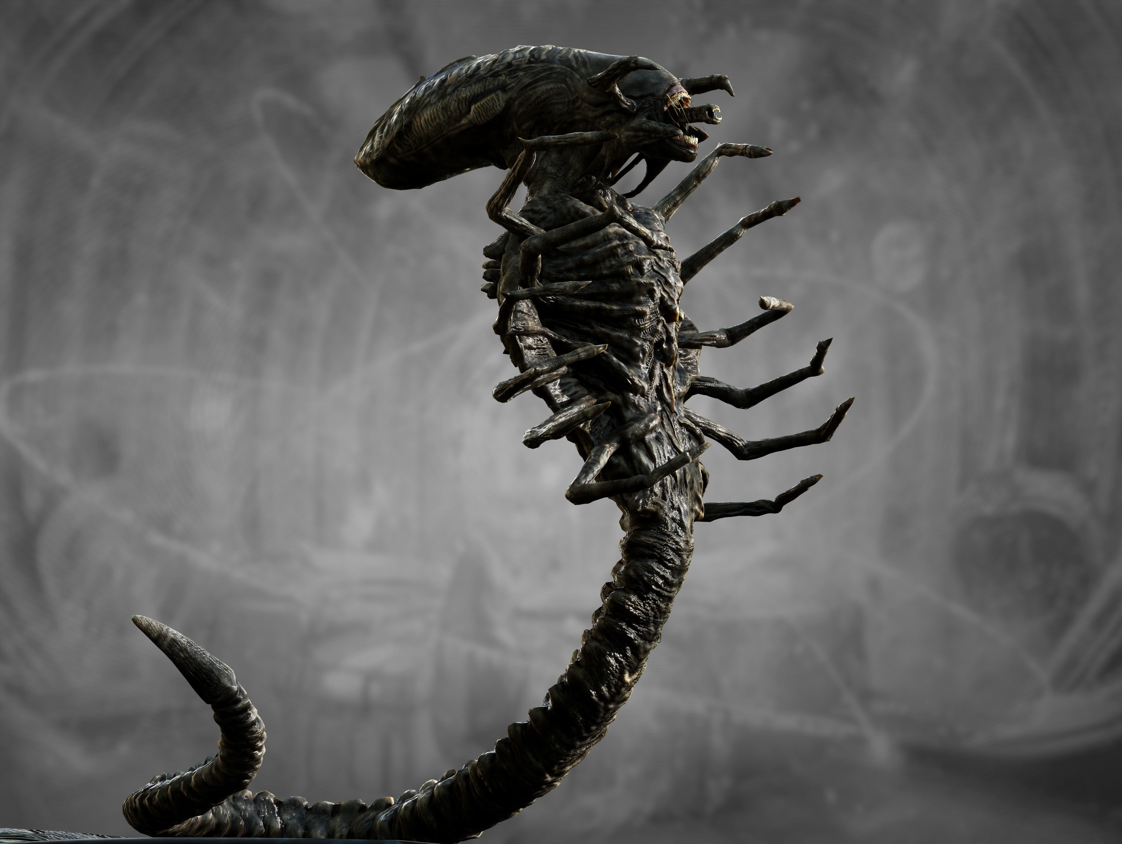 Xenomorph Snake Low-poly 3D model_3