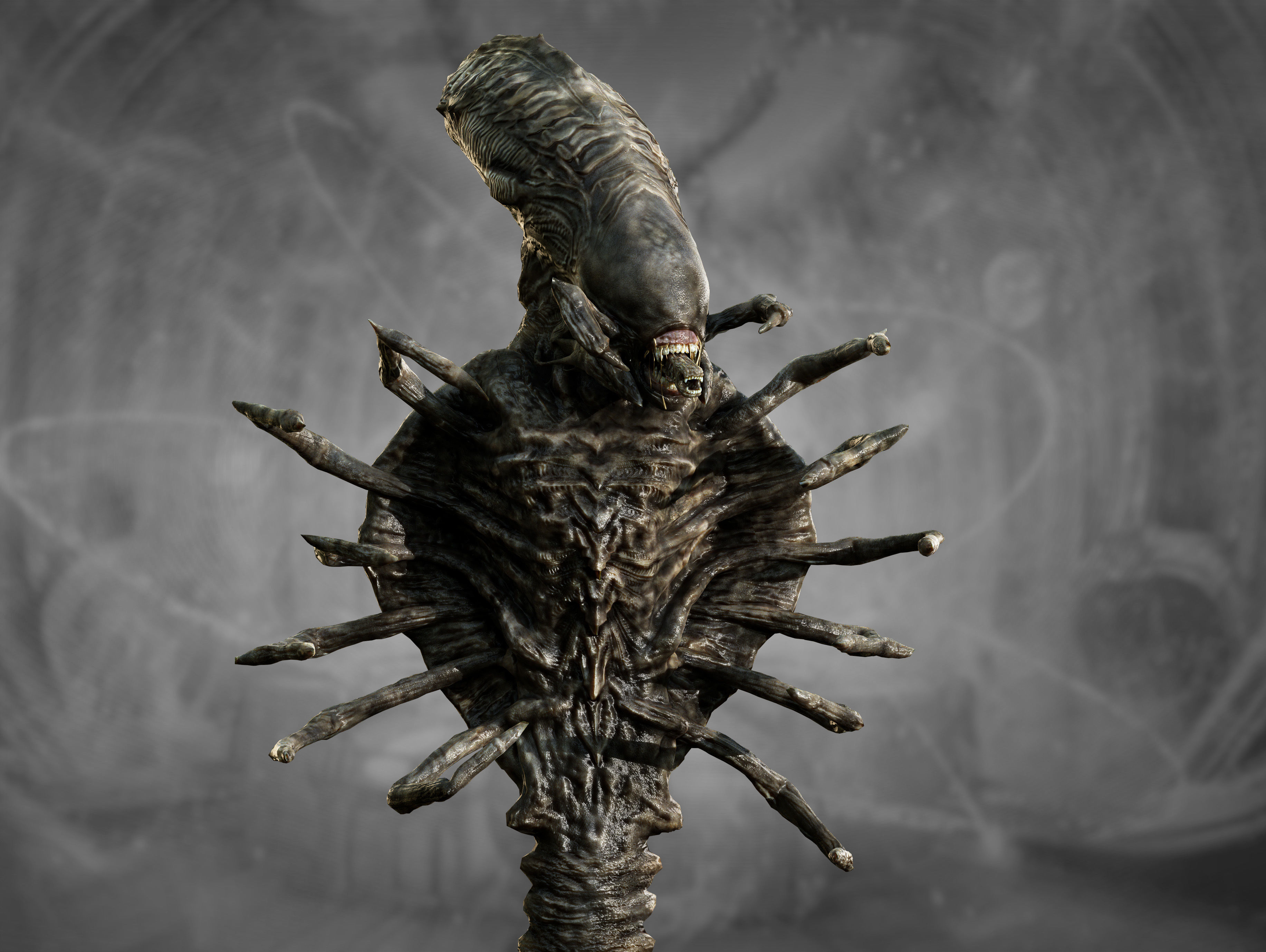 Xenomorph Snake Low-poly 3D model_2
