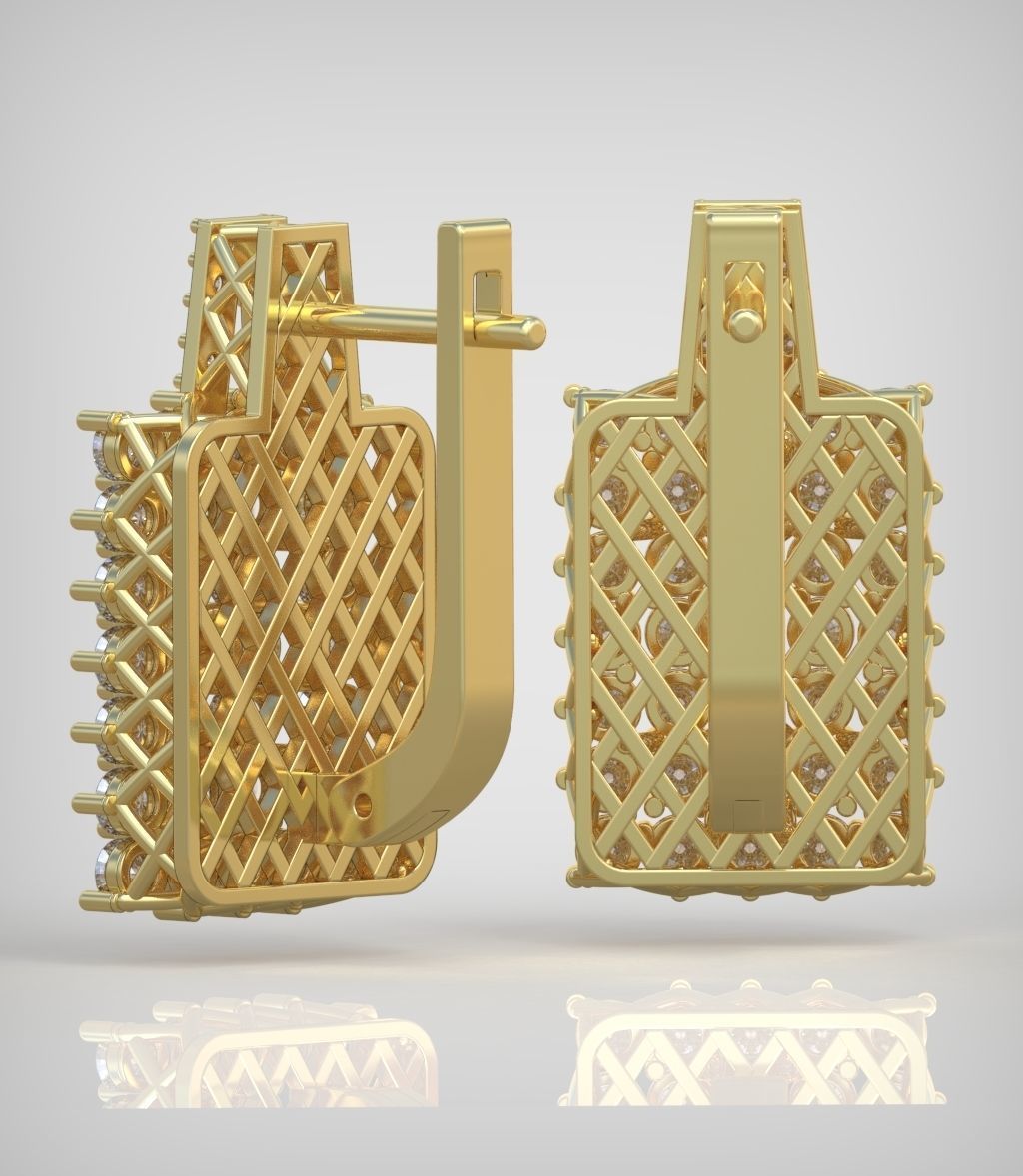 Earring model 0345 3D printable model 3D print model_4