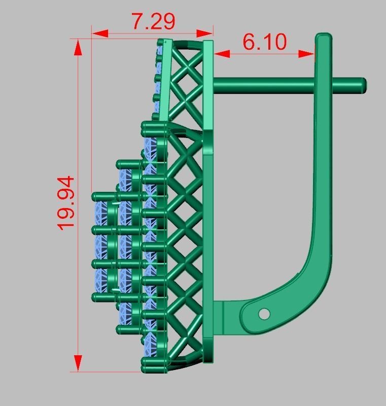 Earring model 0345 3D printable model 3D print model_8