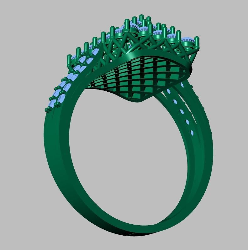 Diamond ring 0584 3D printable model 7 3D print model_15