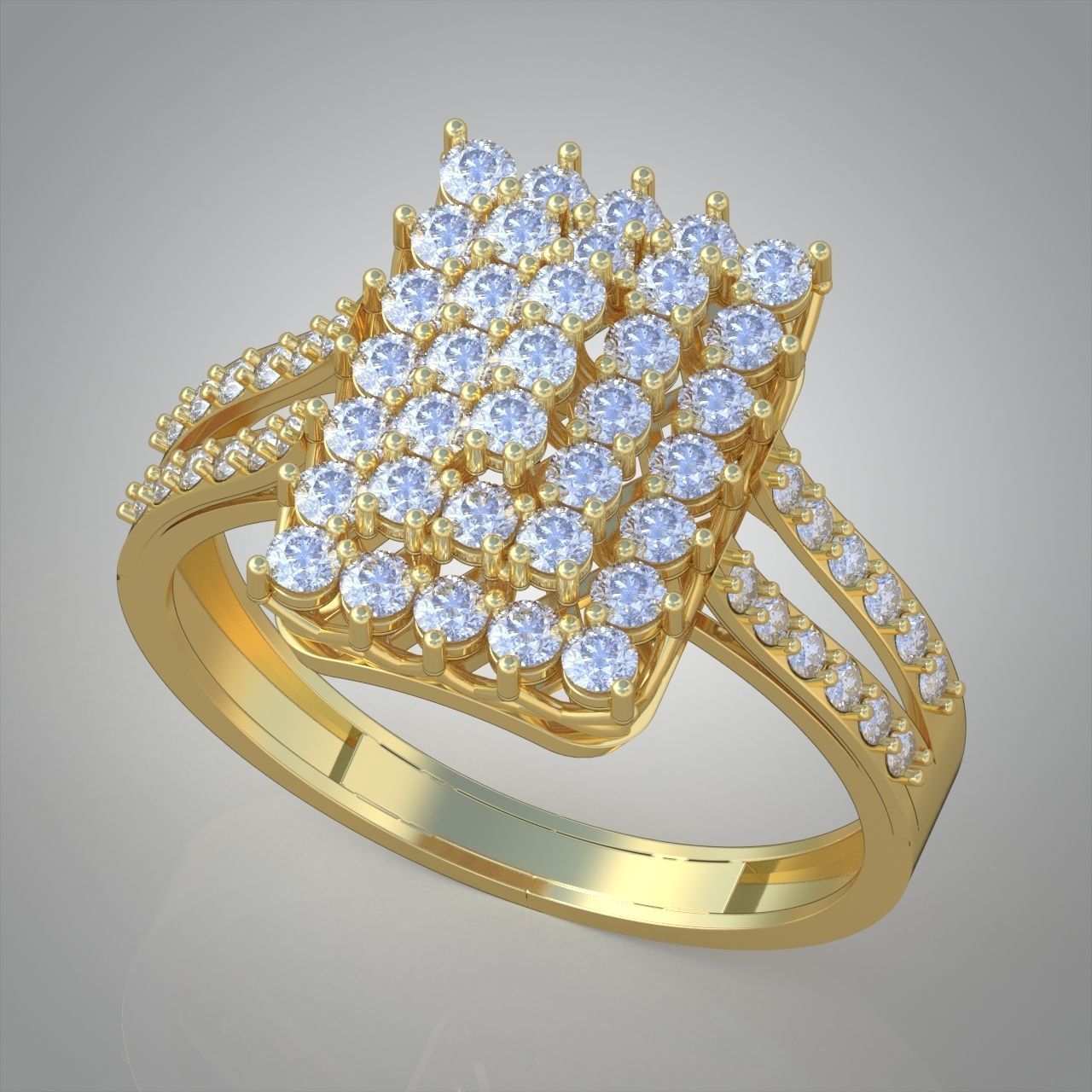 Diamond ring 0584 3D printable model 7 3D print model_2