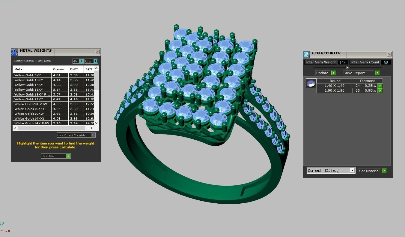 Diamond ring 0584 3D printable model 7 3D print model_16