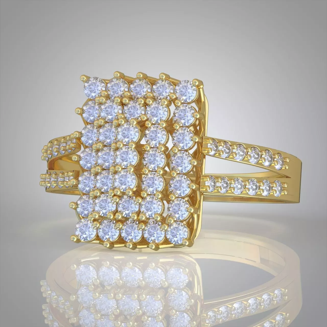 Diamond ring 0584 3D printable model 7 3D print model_0