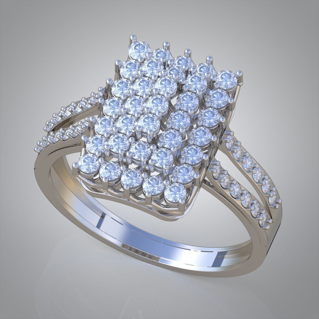 Diamond ring 0584 3D printable model 7 3D print model_3