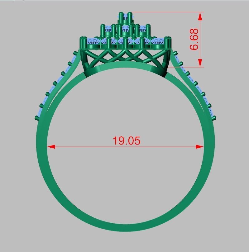 Diamond ring 0584 3D printable model 7 3D print model_12