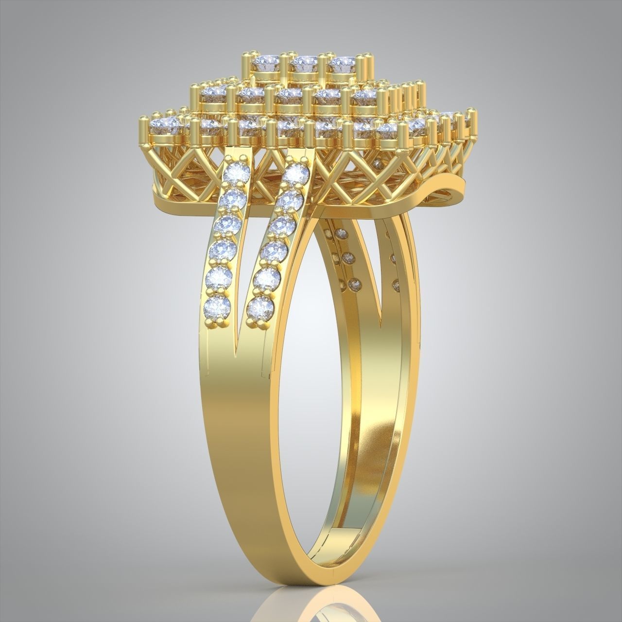 Diamond ring 0584 3D printable model 7 3D print model_6