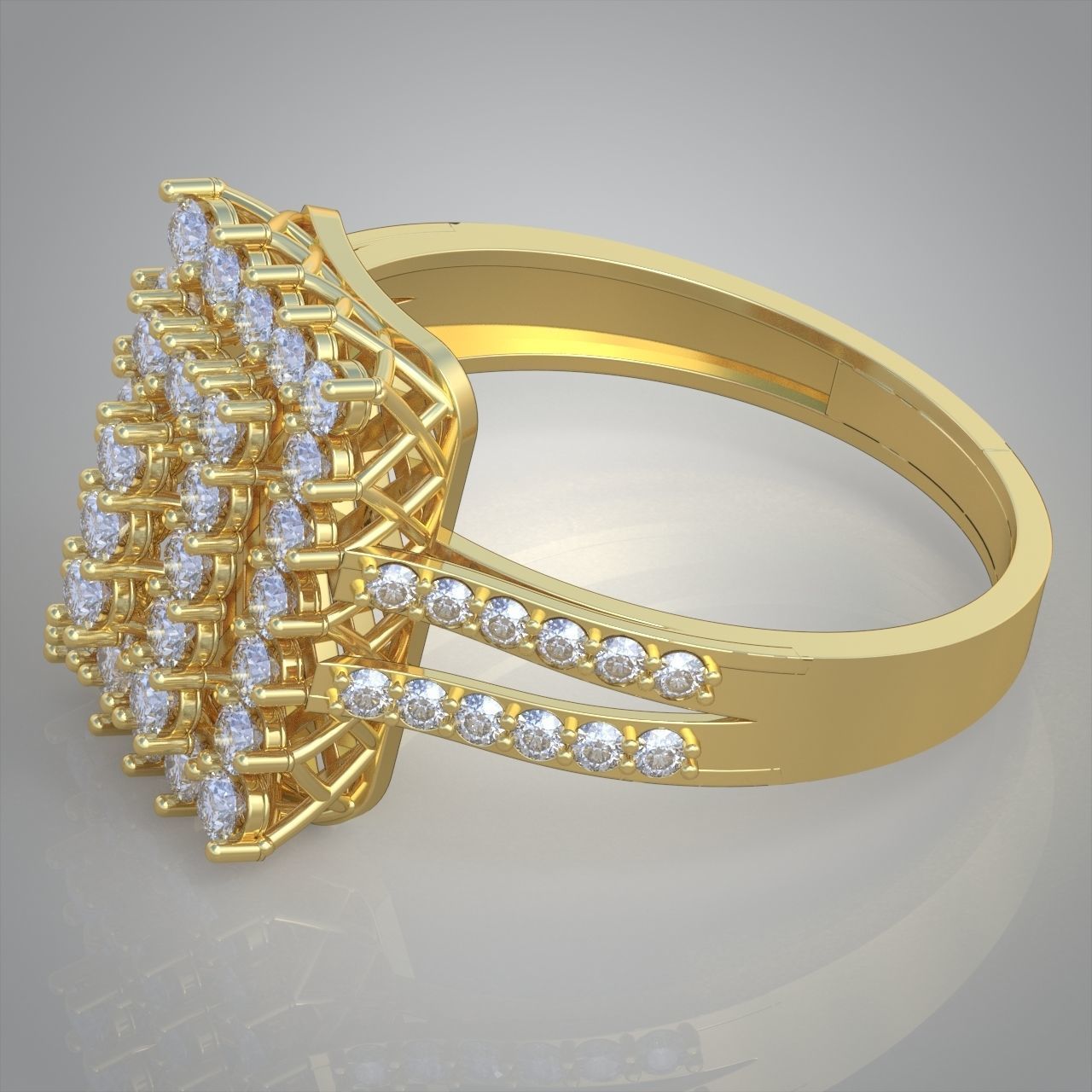 Diamond ring 0584 3D printable model 7 3D print model_8
