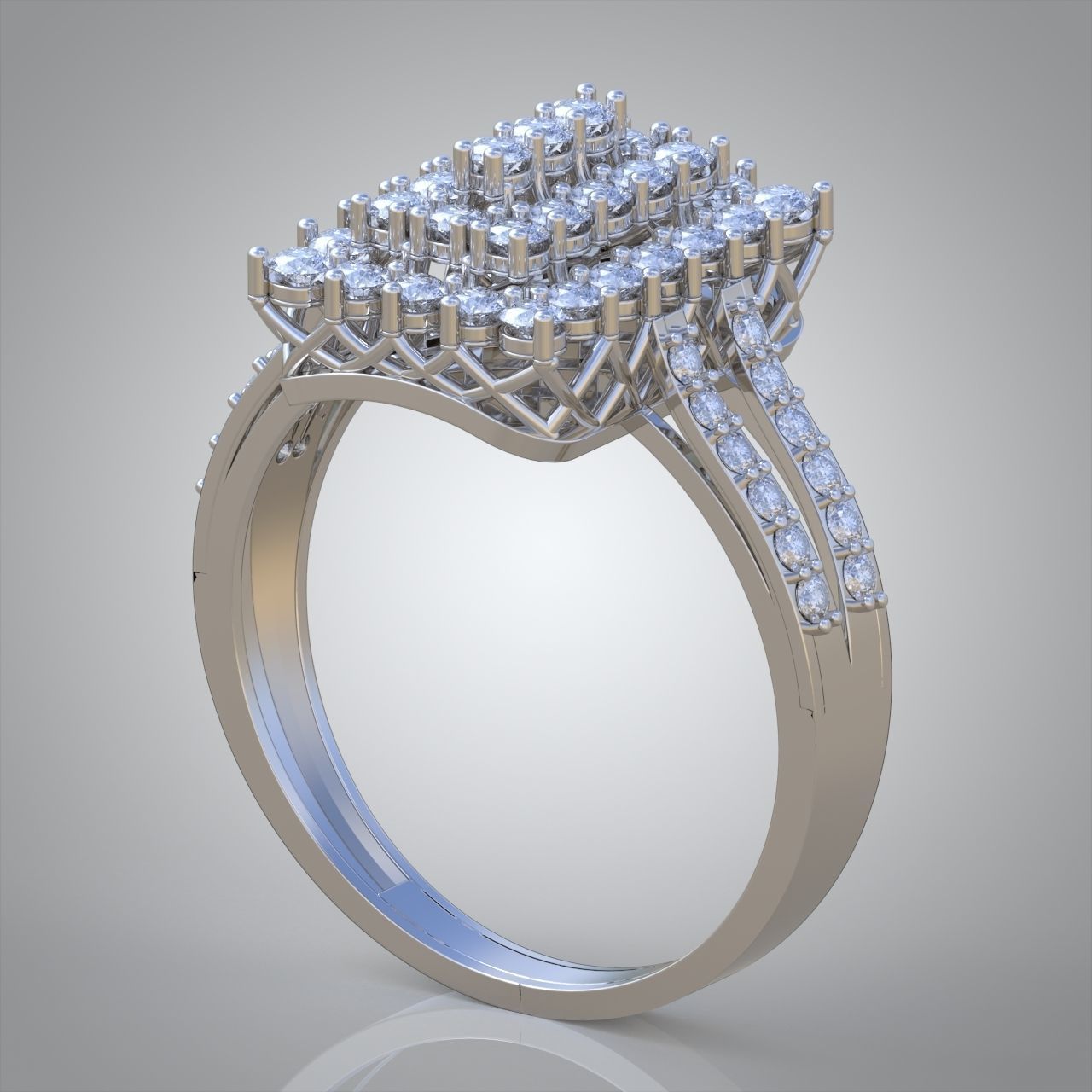 Diamond ring 0584 3D printable model 7 3D print model_4