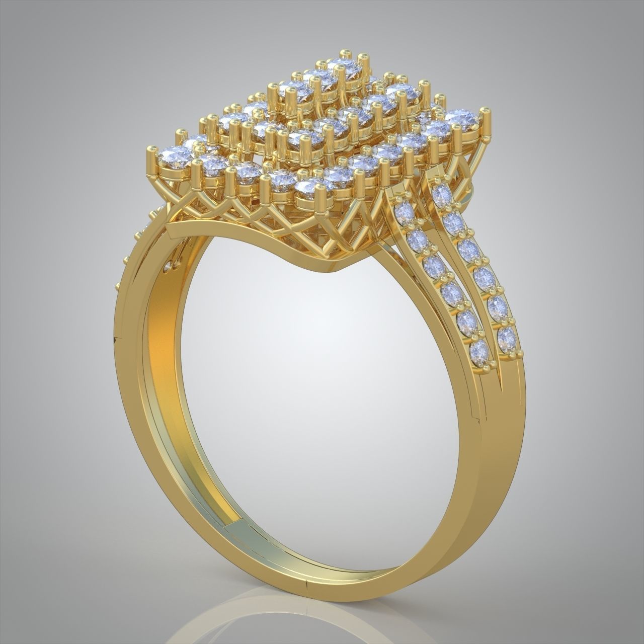 Diamond ring 0584 3D printable model 7 3D print model_5