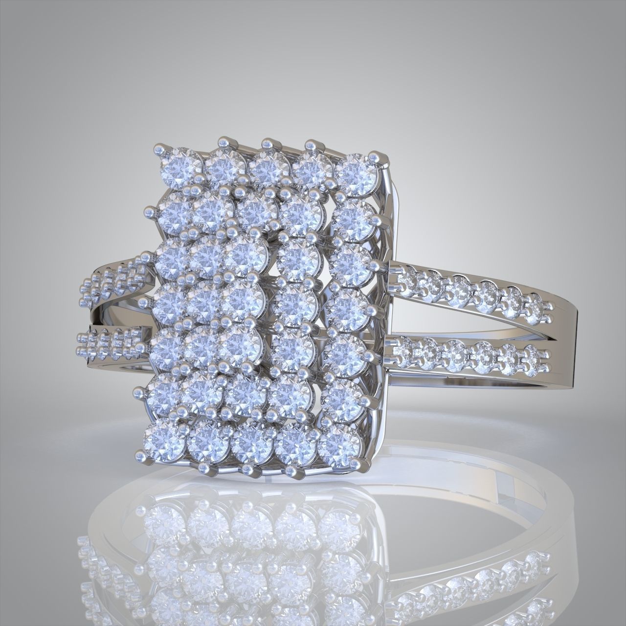 Diamond ring 0584 3D printable model 7 3D print model_1