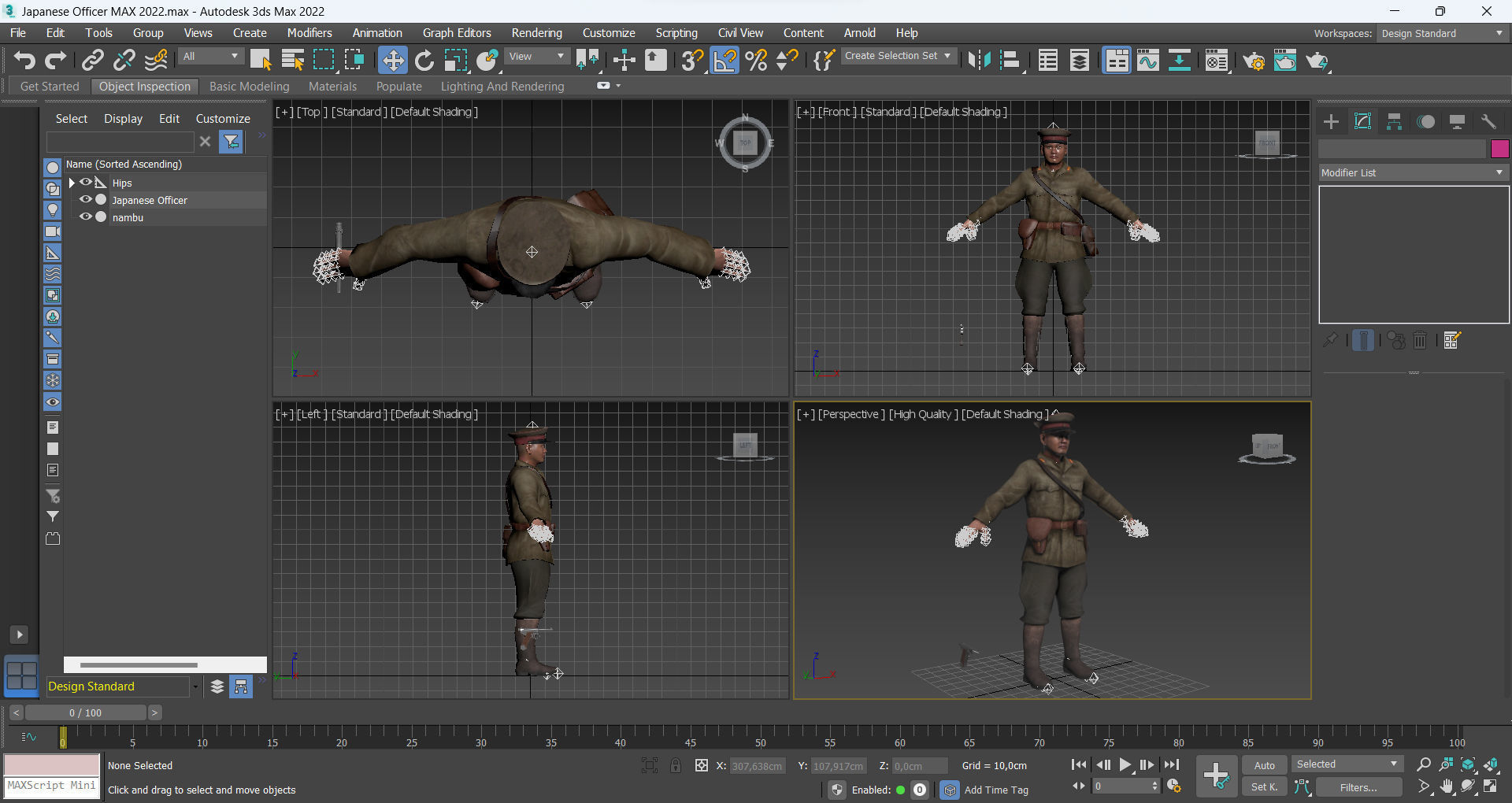Japanese Officer Low-poly 3D model_12