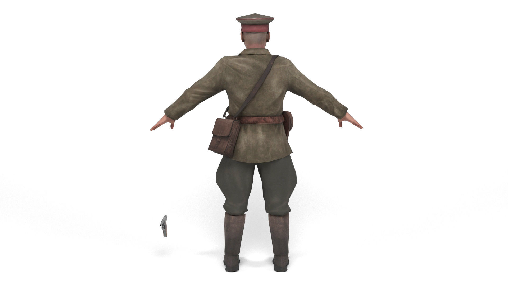 Japanese Officer Low-poly 3D model_3