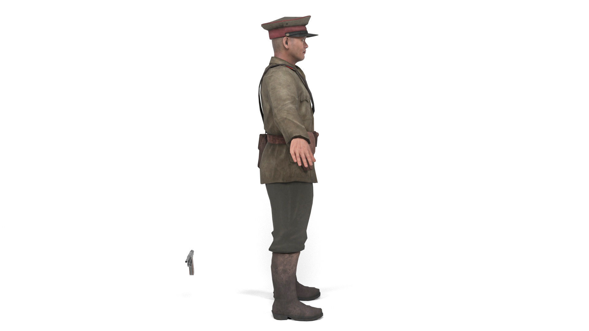Japanese Officer Low-poly 3D model_4