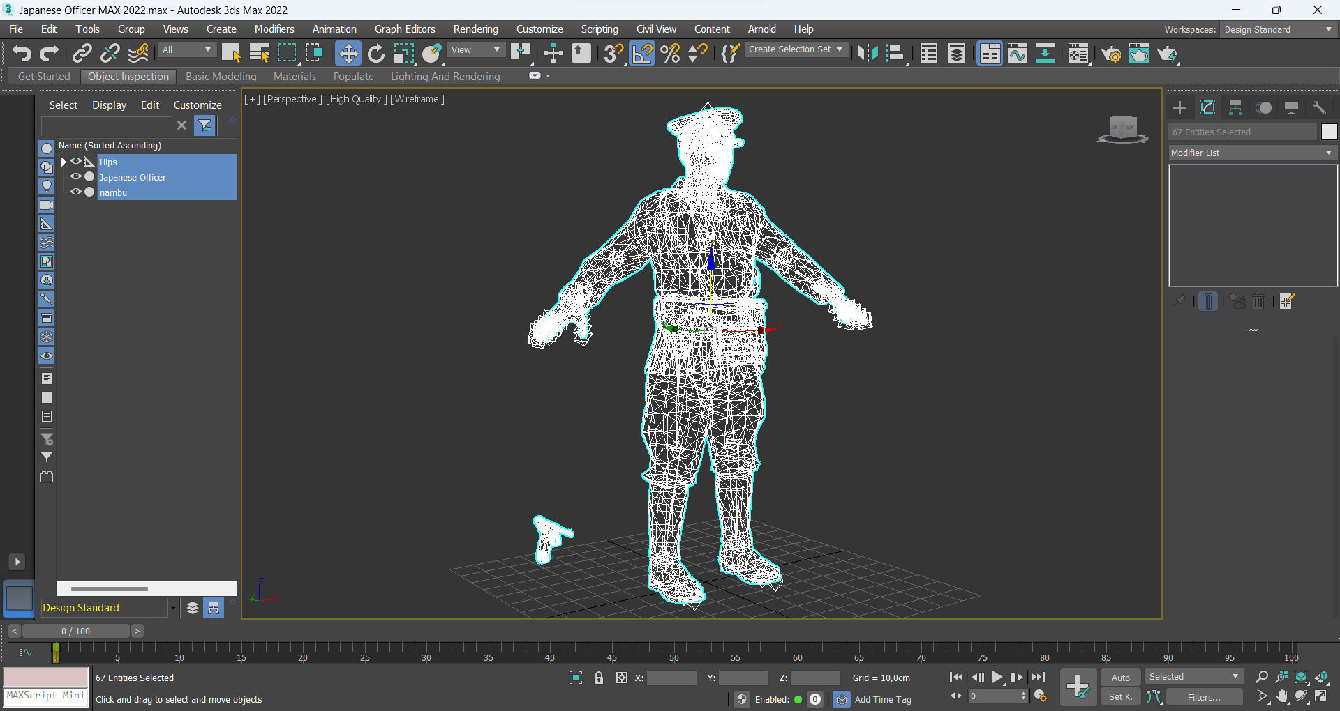 Japanese Officer Low-poly 3D model_14