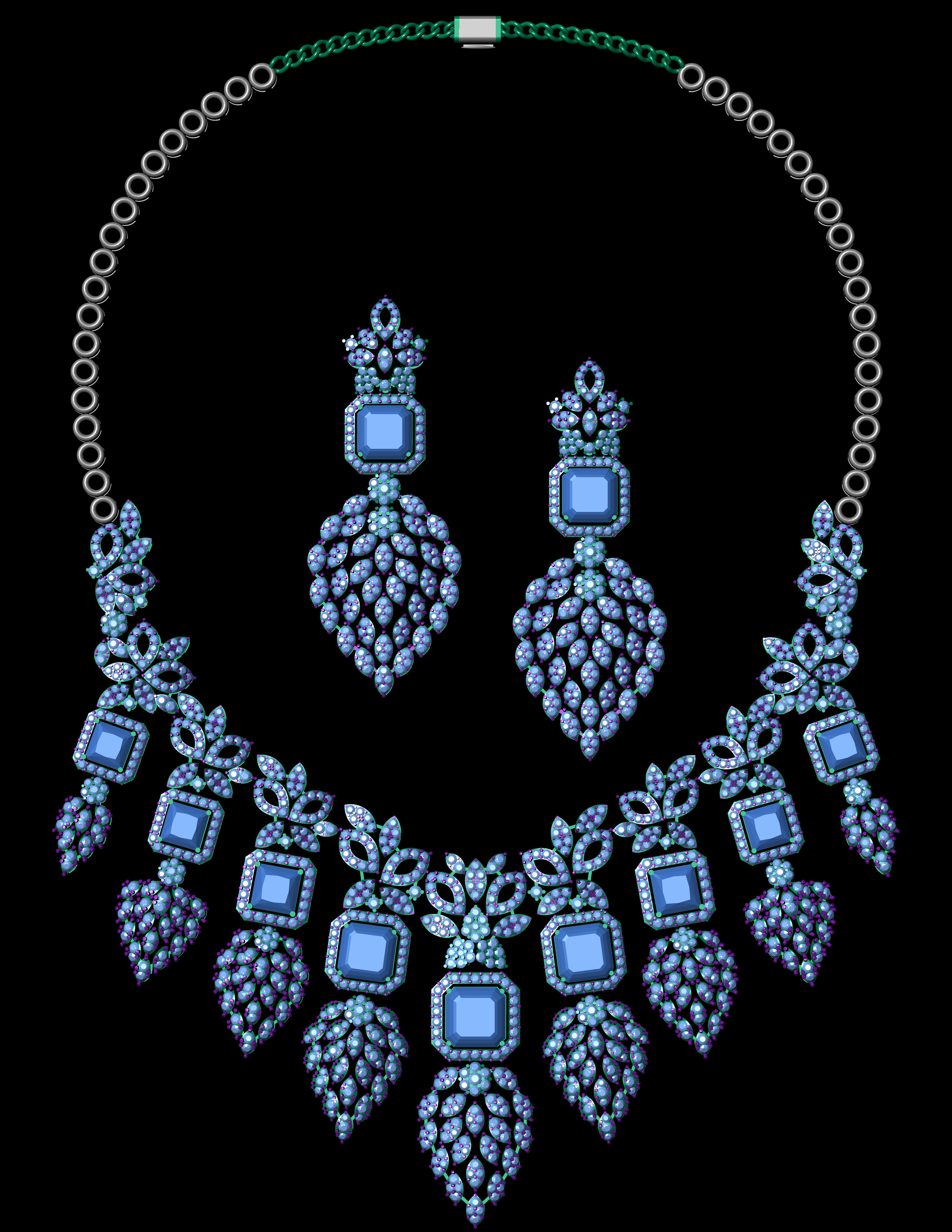 emerald green diamond necklace 3d Print Model 3D print model_14