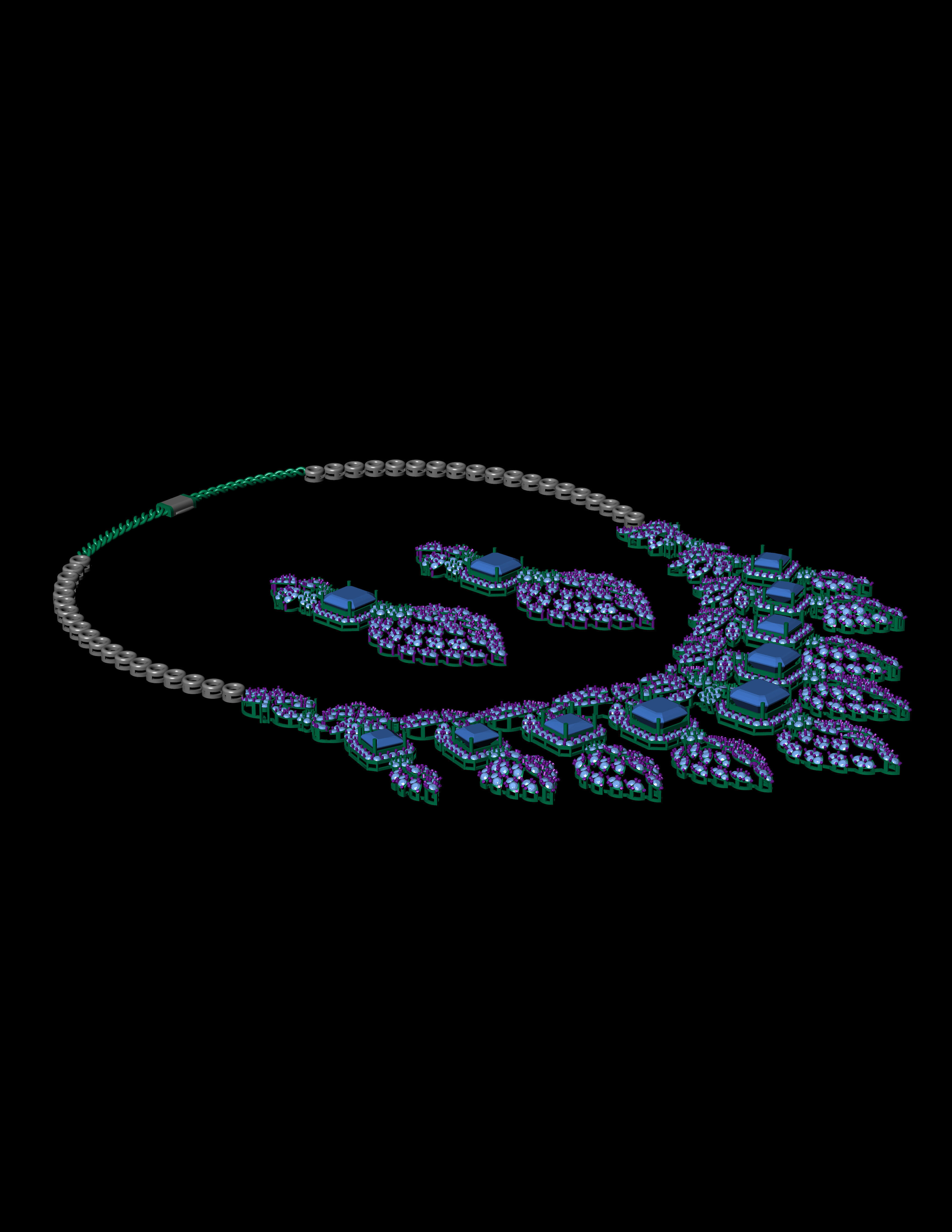 emerald green diamond necklace 3d Print Model 3D print model_13