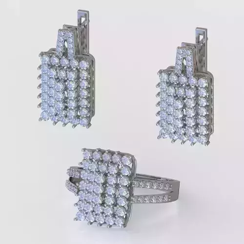 Ring and Earring  Set 3D printable model 0092