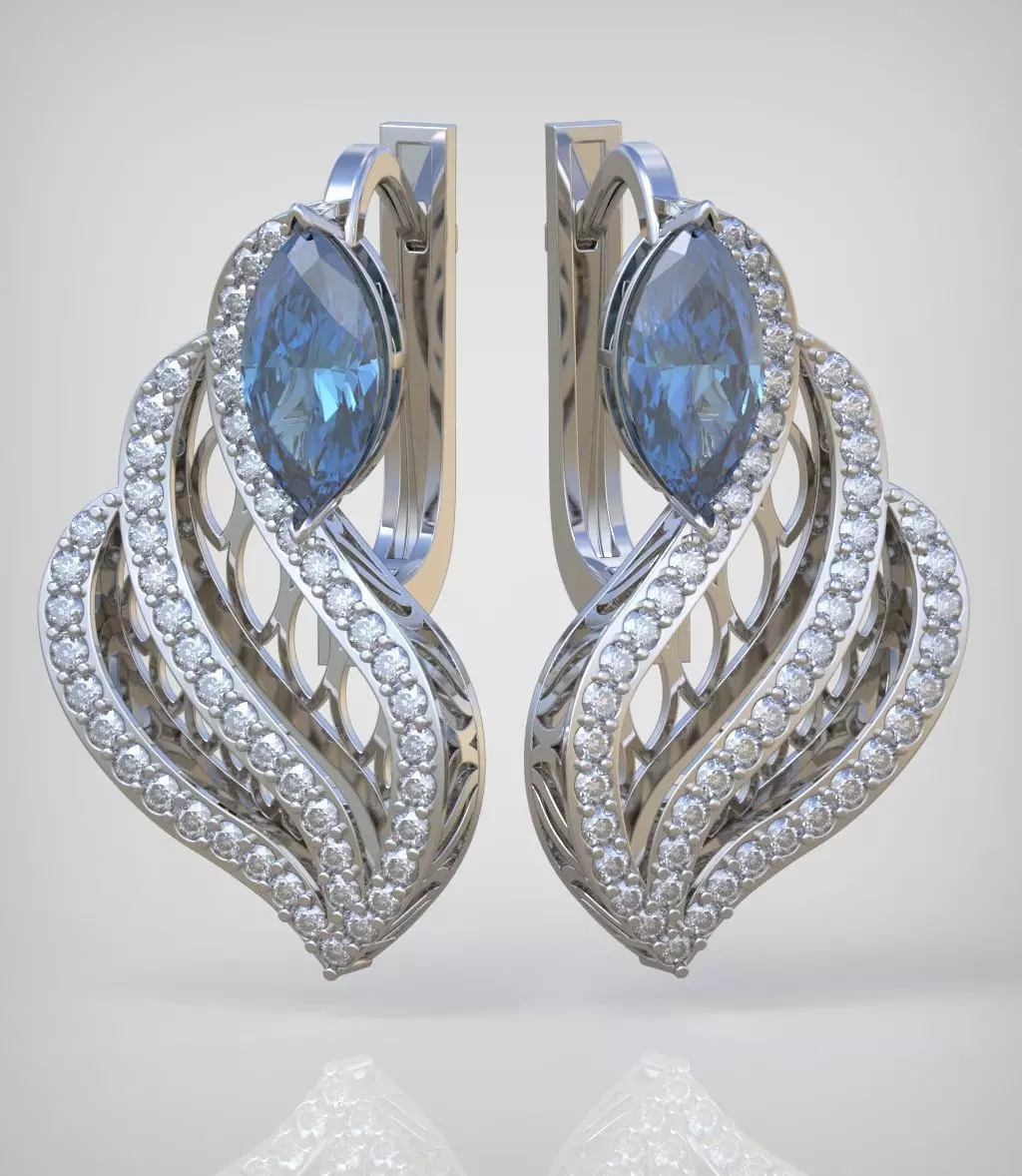 Earring model 0346 3D printable model12 3D print model_0