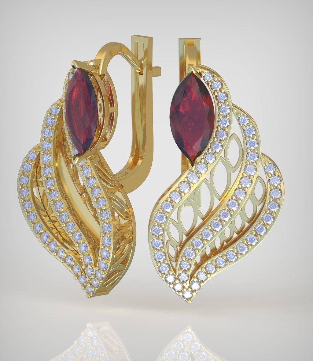 Earring model 0346 3D printable model12 3D print model_1