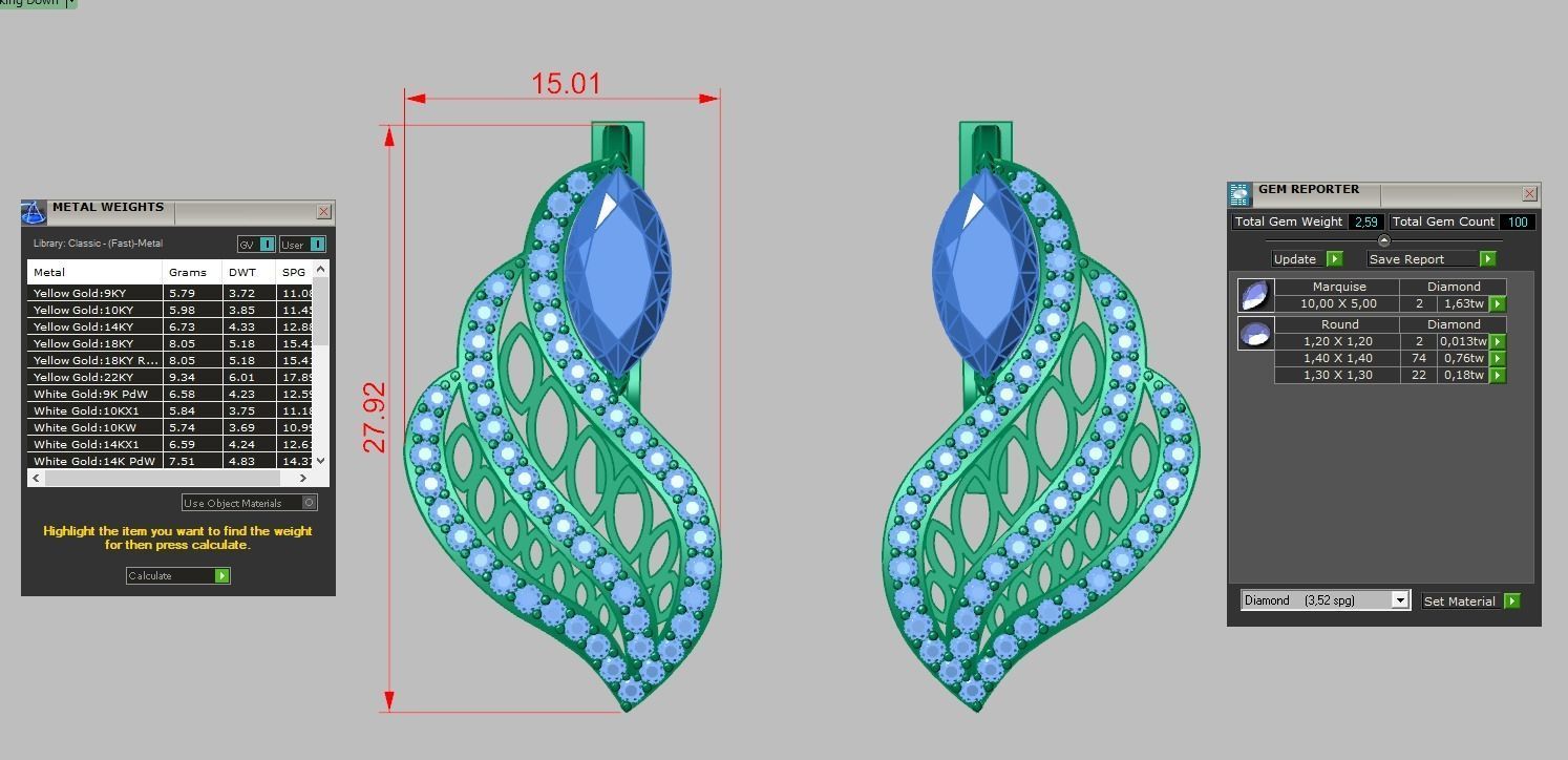 Earring model 0346 3D printable model12 3D print model_11