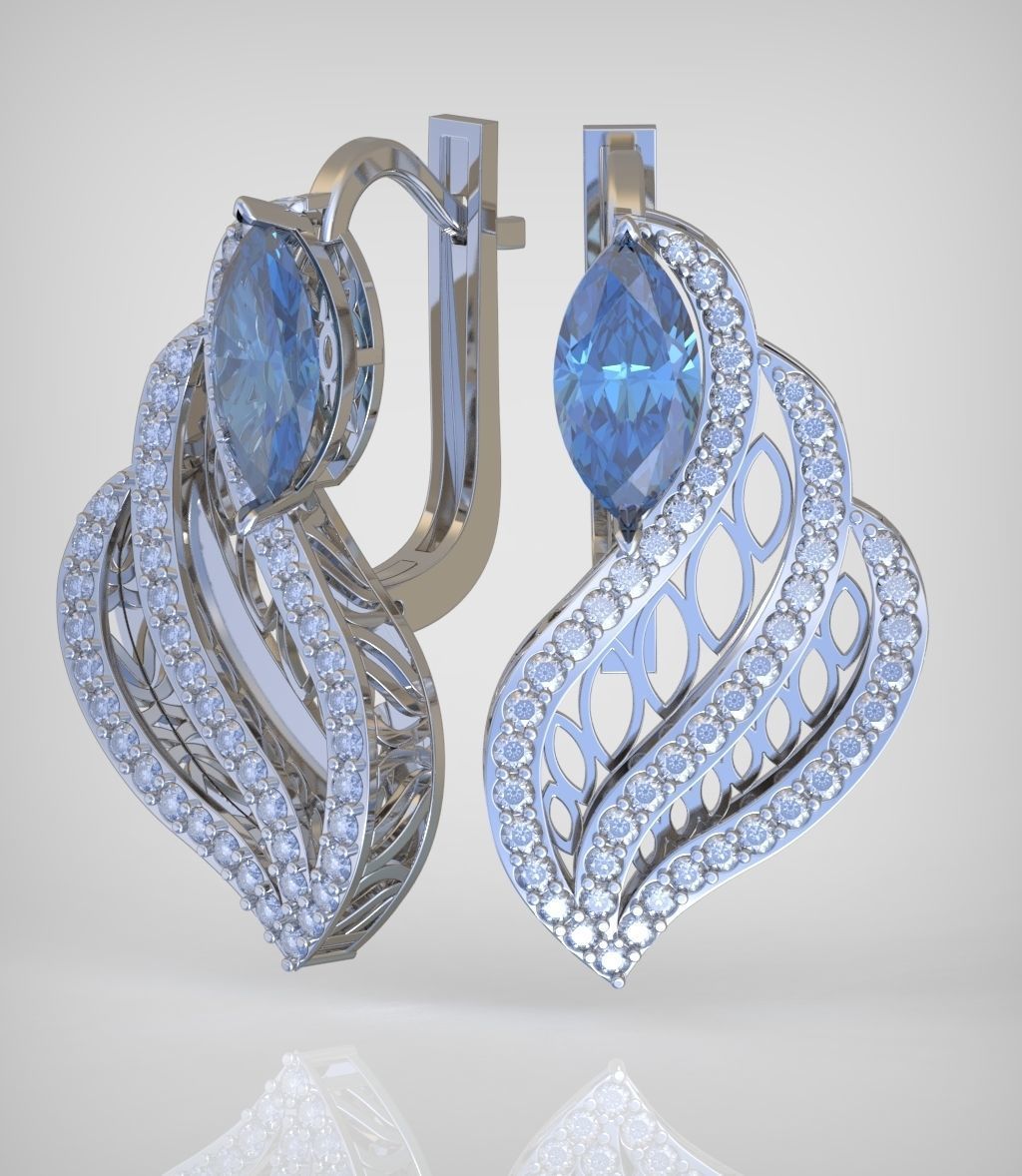 Earring model 0346 3D printable model12 3D print model_2