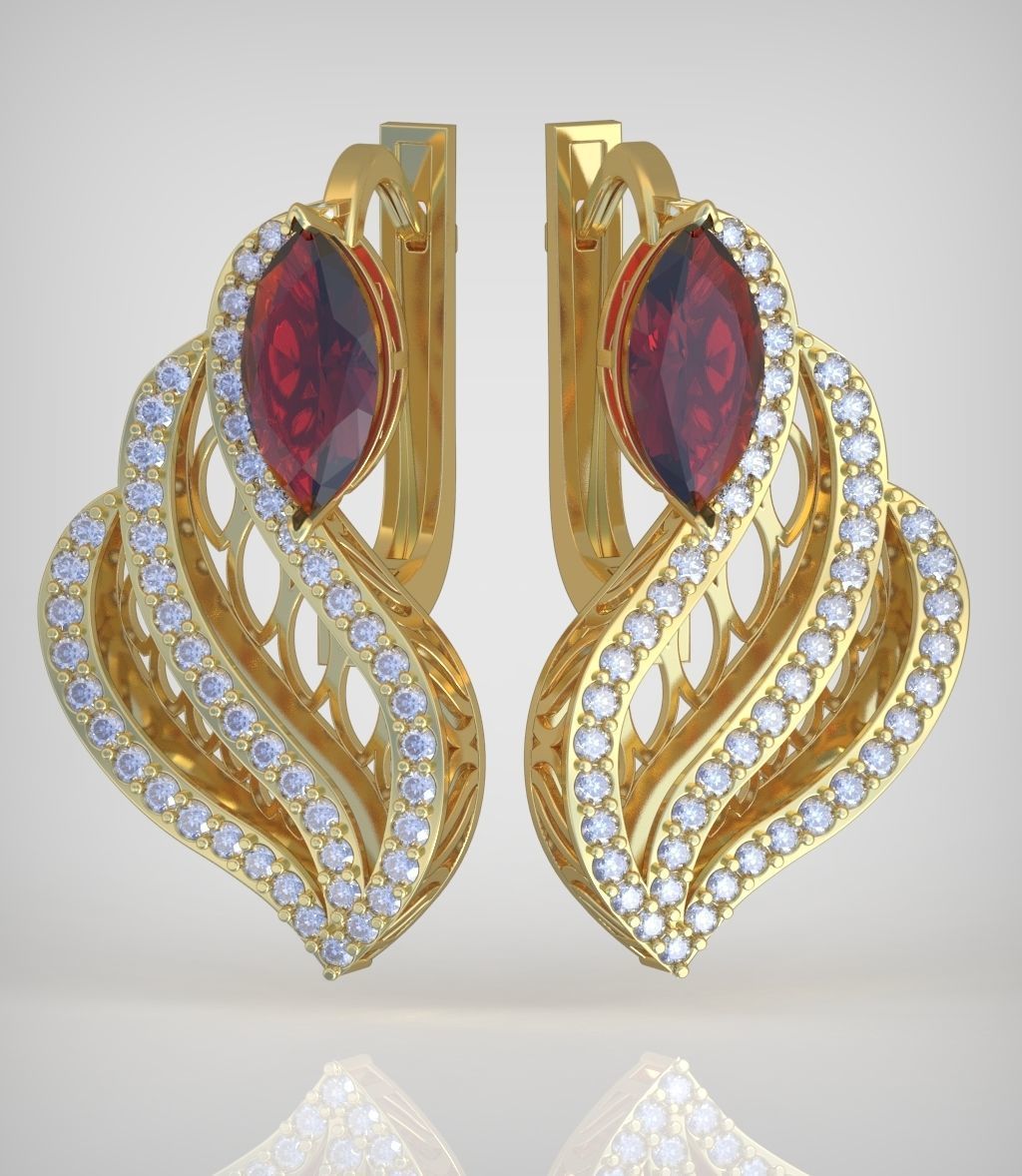 Earring model 0346 3D printable model12 3D print model_3