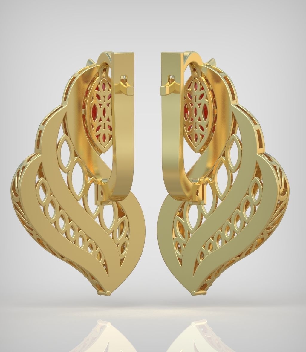 Earring model 0346 3D printable model12 3D print model_6
