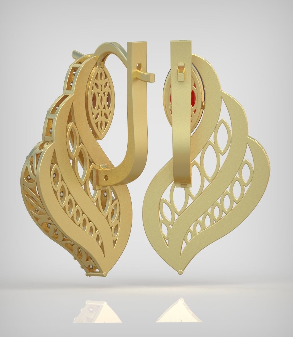 Earring model 0346 3D printable model12 3D print model_4