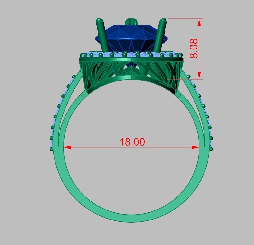 Diamond ring 0585 3D printable model15 3D print model_13