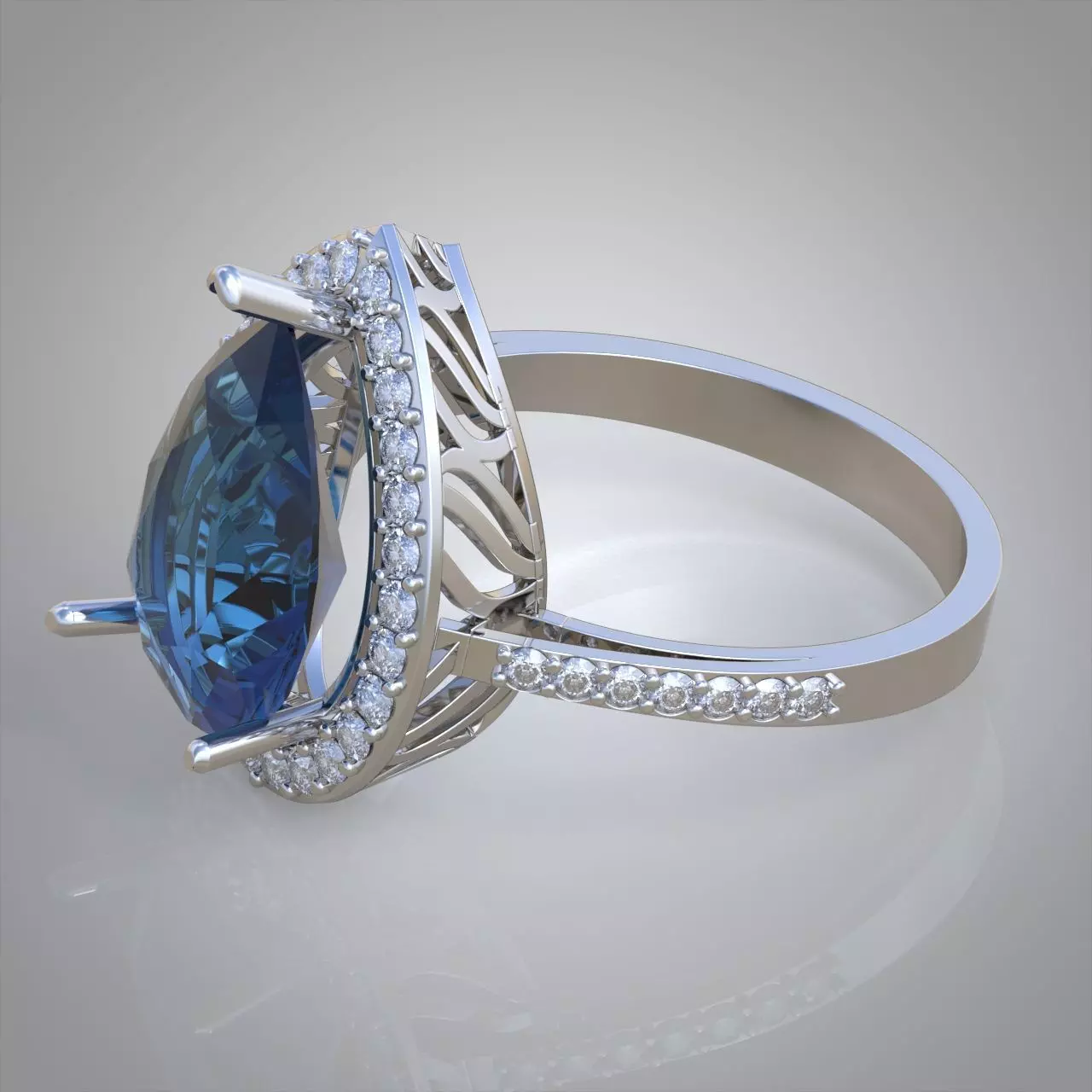 Diamond ring 0585 3D printable model15 3D print model_0